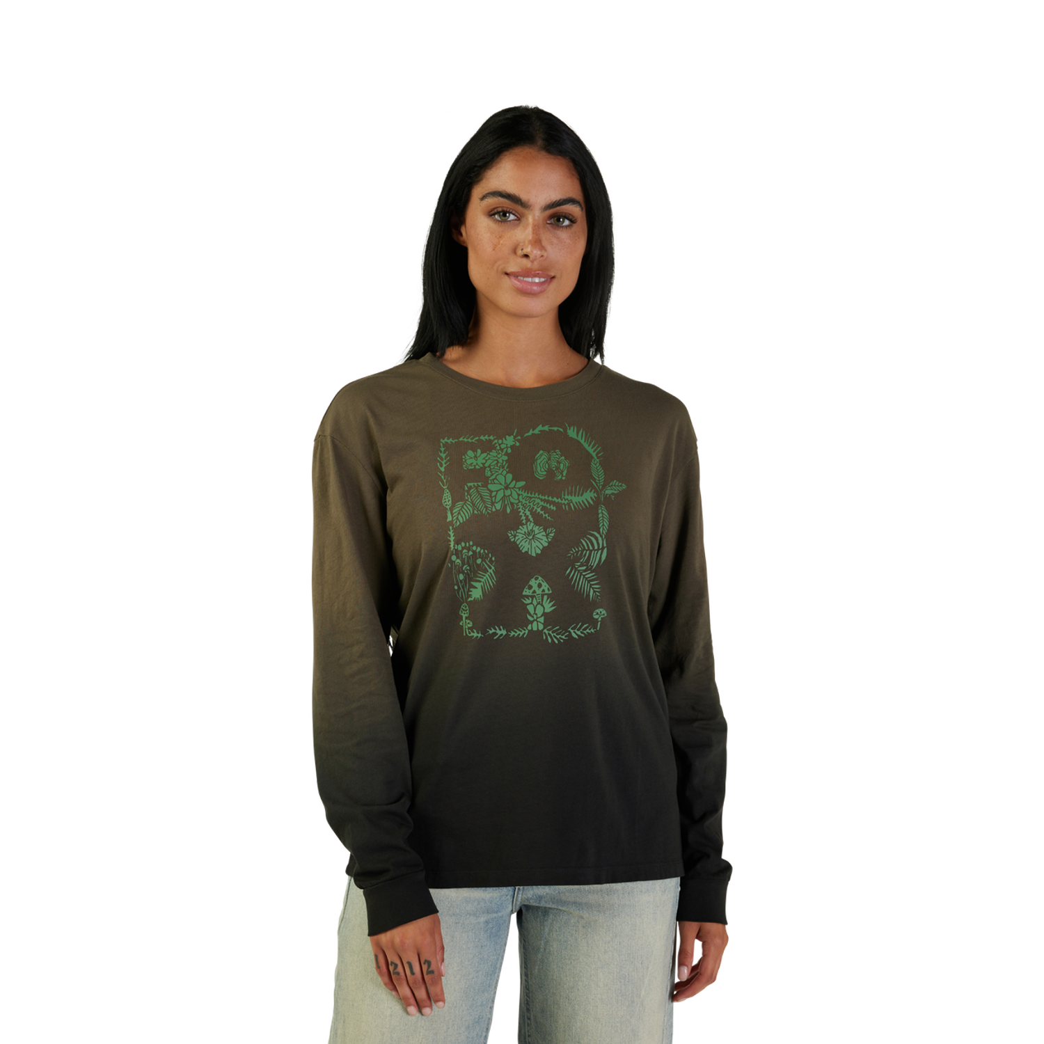 Womens Sensory Dye Long Sleeve Basic Tee